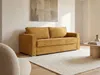Vente-unique - LORETO Sofa SamtStoff Gelb - B 223 cm95 cm x H 90 cm x L 215 cm Bild 1