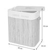 Wäschekorb HWC-C21, Laundry Wäschebox Wäschesammler Wäschebehälter, Bambus 2 Fächer 63x55x34cm 100l ~ dunkelgrau Bild 3