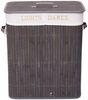Wäschekorb HWC-C21, Laundry Wäschebox Wäschesammler Wäschebehälter, Bambus 2 Fächer 63x55x34cm 100l ~ dunkelgrau Bild 4