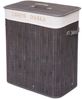 Wäschekorb HWC-C21, Laundry Wäschebox Wäschesammler Wäschebehälter, Bambus 2 Fächer 63x55x34cm 100l ~ dunkelgrau Bild 2