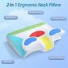 YaLiva_Decor® Nackenkissen 2 Stück, ergonomisch, orthopädisches Kissen gegen Nackenschmerzen & Memory Foam, Grau, 62 x 34 x 12 cm Bild 2