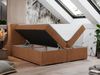 Boxspringbett, Matratze und Topper, zwei Bettkästen - LOPE - 120x200cm - Orange Stoff - H3 Bild 2