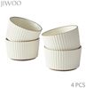 JIWOO Schale 4er Ø11cm,Müslischale Eisschale Dessertschale Obstschale Snackschale, Keramik, (Schaleset, 4-tlg), Hochwertiges Schalen Beige Mikrowellenofen Spülmaschine Ø 11cm Bild 5