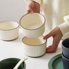 JIWOO Schale 4er Ø11cm,Müslischale Eisschale Dessertschale Obstschale Snackschale, Keramik, (Schaleset, 4-tlg), Hochwertiges Schalen Beige Mikrowellenofen Spülmaschine Ø 11cm Bild 3