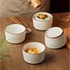 JIWOO Schale 4er Ø11cm,Müslischale Eisschale Dessertschale Obstschale Snackschale, Keramik, (Schaleset, 4-tlg), Hochwertiges Schalen Beige Mikrowellenofen Spülmaschine Ø 11cm Bild 2