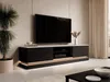 Vente-unique - DEVIKA TV unit Holz, Platte SchwarzWeiß - B 40 cm x H 44 cm x L 190 cm Bild 2