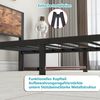 Einzelbett MDF mit Stauraum, 90x200 cm, Metallgestell, Antikbraun/Schwarz, ohne Matratze Bild 4