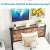 Einzelbett MDF mit Stauraum, 90x200 cm, Metallgestell, Antikbraun/Schwarz, ohne Matratze Bild 2