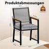 TLGREEN Gartenstuhl Rattan,Wetterfest, Balkonstuhl mit WPC Armlehne, (Outdoor Stuhl mit abnehmbar Kissen, Essstühle aus Metall, 2 St), bis 160 kg belastbar, für Terrasse, Garten, Balkon,Pool Bild 2