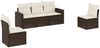 vidaXL 5-tlg. Garten-Sofagarnitur mit Kissen Braun Poly Rattan 3251130 Bild 2
