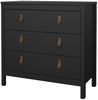 Calicosy 'BARCELONE' Kommode mit 3 Schubladen in Matt Schwarz, L82,3 cm - Schwarz Bild 2