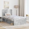 vidaXL Bettrahmen Beton Grau 90 x 190 cm Massives Kiefernholz 3412545 Bild 3