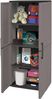 Dmora Akina-Außengarderobe, Balkonmöbel, Mehrzweckgarderobe mit Regalen, 100 % Made in Italy, 68 x 37 x 163 cm, Grau und Schwarz, gestreifte Oberfläche Bild 4