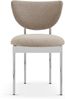 Stuhl 54x47x76 cm, ohne Armlehnen, Light Khaki Stoffbezug mit poliertem Edelstahlrahmen,2er-Set Bild 2