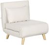 HOMCOM Schlafsofa Klappsessel mit Bettfunktion, Klappsessel 1 Teile, für Wohnzimmer, Cremeweiß Bild 2
