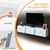 Wandmontierter TV-Schrank, Lowboard TV-Schrank mit LED-Leuchten, TV-Ständer mit 3 Schranktüren, geeignet für 75-Zoll-Fernseher, TV-Schrank Fernsehschrank Hochglanz, Weiß, 180 x 35 x 30 cm Bild 5