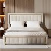 PXloue Stauraumbett Polsterbett Doppelbett, mit bettkasten und Lattenrost,Samtstoff,140x200 cm Bild 2
