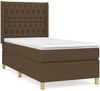 vidaXL Boxspringbett mit Matratze Dunkelbraun 90x190 cm Stoff 3132196 Bild 2