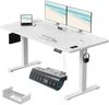 Elektrisch höhenverstellbarer Schreibtisch, Memory-Funktion, USB-Anschluss, Kabelmanagement, Holzwerkstoff / Metall, Weiß, 160 x 80 cm, Höhe 72-118 cm Bild 2