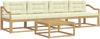 vidaXL Outdoor-Sofagarnitur mit Kissen 4 pcs Weiß und Creme 3386039 Bild 2