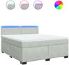 vidaXL Boxspringbett mit Matratze Hellgrau 180x200 cm Samt 3288672 Bild 2