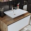 Roomart ATLANTIC-100 Badmöbel Set– 2-teiliges Badezimmermöbel Set - Waschbecken mit Unterschrank - H 45 x B 45 x T 100 cm • Weiß-Eiche Bild 5