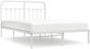 vidaXL Bettgestell mit Kopfteil Metall Weiß 135x190 cm 352626 Bild 2