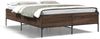 vidaXL Bettgestell Braun Eichen-Optik 135x190 cm Holzwerkstoff Metall 3279816 Bild 2