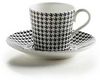 Maxwell & Williams ART DECO Espressotasse Hahnentritt mit Untere, Bone China Porzellan Bild 1