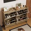 Schuhschrank mit 4 Klappen, einstellbarer Schuhregal, schmaler, Schuhschrank schmal, Schuhregal Schuhkipper, Diele Flur. Bild 5