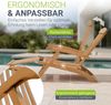 Juskys® Sonnenliege Evia - klappbar für Garten und Terrasse, geöltes Akazienholz für natürliche Optik und langlebige Nutzung, 196x54x95 cm in Natur Bild 3