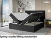MEBLINI Boxspringbett ERLING 140x220 cm mit Bettkasten - H4/Schwarz Webstoff Polsterbett - Doppelbett mit Topper & Bonellfederkern-Matratze Bild 3