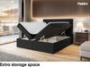 MEBLINI Boxspringbett ERLING 140x220 cm mit Bettkasten - H4/Schwarz Webstoff Polsterbett - Doppelbett mit Topper & Bonellfederkern-Matratze Bild 5