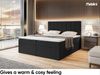 MEBLINI Boxspringbett ERLING 140x220 cm mit Bettkasten - H4/Schwarz Webstoff Polsterbett - Doppelbett mit Topper & Bonellfederkern-Matratze Bild 4