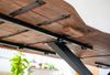 Baumkantentisch Akazie nougatfarben 220 (320) x 100 cm Ansteckplatten Spider-Gestell schwarz JANOSH 76595527 Bild 5