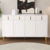 Sideboard mit goldenen Griffen und Beinen, 4 Türen, 4 Schubladen, mit herausnehmbarem Laminat, geeignet für Wohn- und Esszimmer, 140*37,8*82 cm. Bild 4
