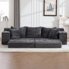Schlafsofa, Cord mit hoher Rückenlehne & Getränkehaltern, 273 x 98 x 87 cm, Dunkelgrau Bild 3