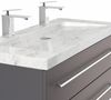 Badmöbel Marmor Carrara White Damo 100 cm 2 Hahnlöcher SoftClose anthrazit : Anthrazit Bild 5