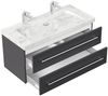 Badmöbel Marmor Carrara White Damo 100 cm 2 Hahnlöcher SoftClose anthrazit : Anthrazit Bild 2
