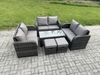 Fimous Gartenmöbel-Sets 6 Stücke Polyrattan Möbel Sofa Sets mit Rechteckiger Couchtisch Loveseat Sofa 2 kleine Fußhockern Bild 2