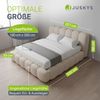 Juskys Polsterbett Catania - Bubble Design, gepolstertes Kopfteil, stabile Konstruktion - 180 x 200 cm - Beige Bild 3