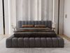GRAINGOLD Italia Doppelbett 160x200, Polsterbett mit Bettkasten und Lattenrost, Velvet-Stoff, Dunkelgrau Bild 3