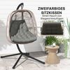 Outsunny Sitzkissen 120x100 cm, mit Rückenlehne, 8cm dick, wasserabweisend, für Schaukelstühle und Hängekörbe, Grau Bild 3