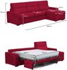 Dmora Schlafsofa mit Halbinsel Pusiano, Wandelbares Ecksofa für das Wohnzimmer, gepolstert, abnehmbar, 100 % Made in Italy-Qualität, 280x160 h100 cm, Rot Bild 3