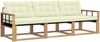 vidaXL Outdoor-Sofagarnitur mit Kissen 3 pcs Weiß und Creme 3388376 Bild 2