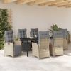 vidaXL Garten Essgruppe mit Kissen 7 pcs Beige Poly-Rattan 3380565 Bild 4