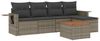 vidaXL 6-tlg. Garten-Sofagarnitur mit Kissen Grau Poly Rattan 3224541 Bild 2