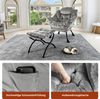 Relaxsessel mit Hocker, Stoff, Seitentasche & gepolsterte Armlehnen,72×62×96, Grau, ohne Montageangaben Bild 3