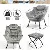 Relaxsessel mit Hocker, Stoff, Seitentasche & gepolsterte Armlehnen,72×62×96, Grau, ohne Montageangaben Bild 5