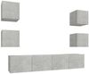 6-tlg. TV-Schrank-Set Betongrau Holzwerkstoff [3114257] Bild 2